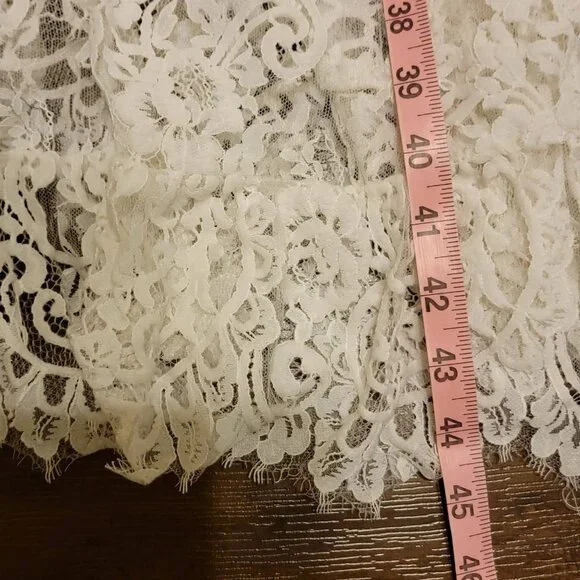 BHLDN Lace Halter Ruffle Peekaboo Maxi Dress Wedding Whimsical Romantic Womens S - Picture 6 of 10